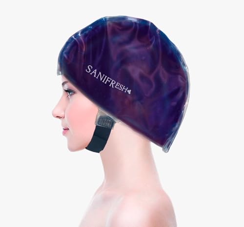 Set of 4 Chemotherapy Gel caps. with a Hook and Loop Fastening That Allows for Increased Cooling. Anti-Stress, for Chemotherapy Treatment, Cold caps for Head discomfort, Oncology Care Unisex.