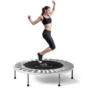CLORIS 36‘’/ 38” Foldable Fitness Trampoline – Max Load 170lbs/220lbs, Rebounder with Adjustable Foam Handle Indoor/Outdoor Fitness Body Exercise
