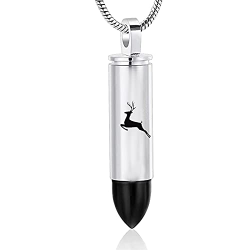 Yinplsmemory Cremation Jewelry Deer Bullet Pendant Urn Necklace for Ashes ...