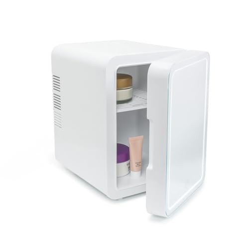 ValueLights Mini Beauty Fridge with LED Mirror, 4L Portable Cosmetic Refrigerator, Dimmable LED Lights, Small Cooler for Skincare, AC/DC Adaptor for Home Bedroom and Car ValueLights Mini Beauty Fridge with LED Mirror, 4L Portable Cosmetic Refrigerator, Dimmable LED Lights, Small Cooler for Skincare, AC/DC Adaptor for Home Bedroom and Car