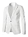 Allegra K Men Notched Lapel One Patch Chest Pocket Autumn Blazer White M