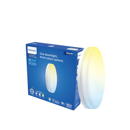 Image of PHILIPS 15W 3in1 AstraGlow Round Surface LED Panel Light | Slim Modern Design | Energy Efficient Ceiling Light for Home & Office - White | Pack of 1