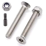 Glvaner (50 Sets) M4 x 12mm Countersunk Torx Head Machine Screws with M4 Locknuts and a Torx Drive Bit, Stainless Steel 304 (18-8), Tamper Resistant Screws, Full Thread, Security Machine Screws