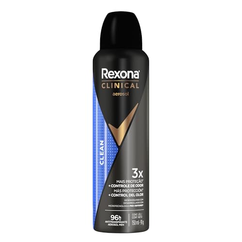 Rexona Antitranspirante Aerossol Men Clinical Clean 150ml (A embalagem pode variar)