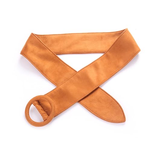 Sheface Women's Faux Suede Belt Round Buckle Cinch Belts Wide Waistband for Shirt Skirt Dress3