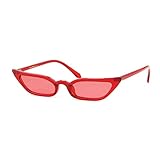 ADE WU Retro Cat eye Sunglasses for Women Cute Small Narrow Skinny Sexy 50s 60s Stylish Cateye Sun Glasses, Red