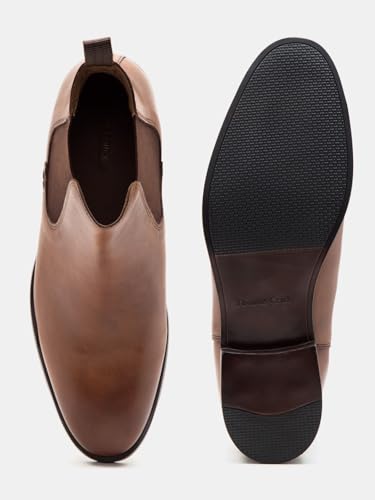 Image of Thomas Crick Men's Chelsea Boots - Genuine Leather - Classic Formal Ankle Boots for Office & Occasion