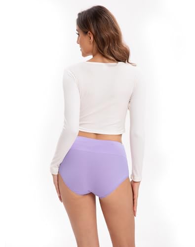 Image of Innersy Women's 5 Pack High Waist Tummy Control Solid Color Cotton Briefs Panties