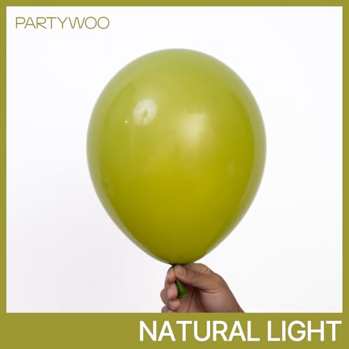 Image of PartyWoo Sage Green Balloons 50pcs Olive Eucalyptus Dusty Green Boho Color | 12 Inch Balloons for Graduation Bridal Shower Wedding Jungle Dinosaur Birthday Gender Reveal Party Decorations Green-F06