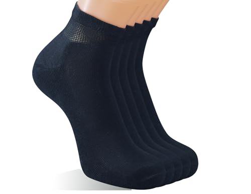Yomandamor Men's 5 Pairs Low Cut Diabetic Socks with Cushion Sole and Seamless Toe