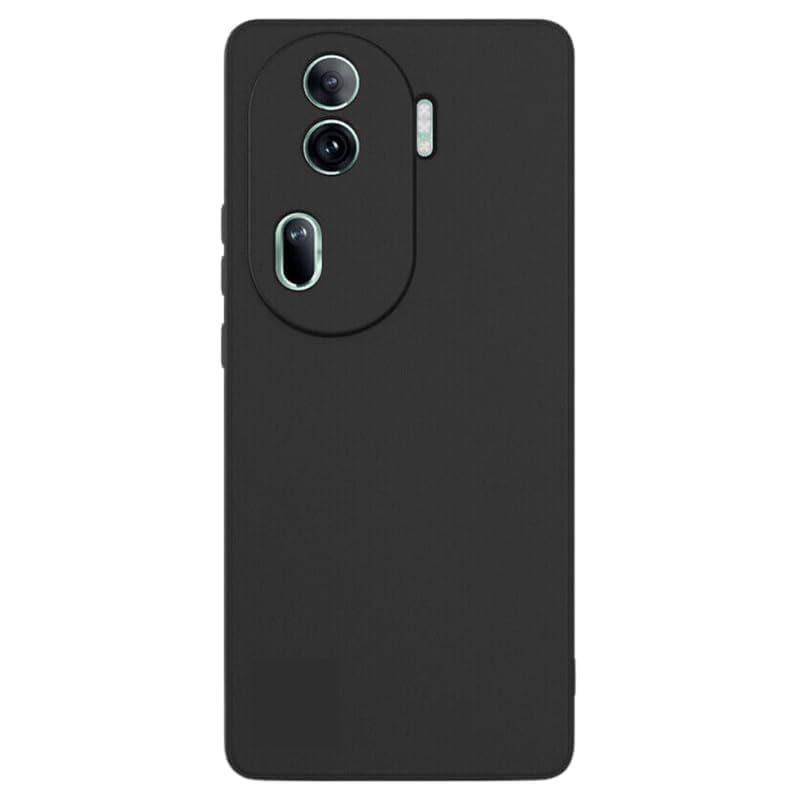 Image of Liquid Silicone Back Case Cover for Oppo Reno 11 5G - Flexible With Inner Lining and Camera Protection - Black