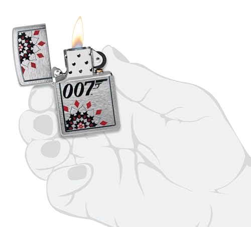 Image of Zippo James Bond Windproof Lighter - 007 Logo Color Image Design on Street Chrome, Refillable