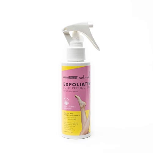 BioMiracle Naturals Exfoliating Foot Peeling Spray, Remove Dead Skin and Cleanse Feet, 3.4 Oz