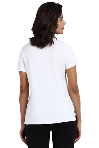 Image of Van Heusen Women's Cotton T-Shirt | Soft Breathable Cotton | Relaxed fit | Lounge Tee| Printed | Round Neck | Short Sleeve| Comfortable Everyday Wear | Style 55432