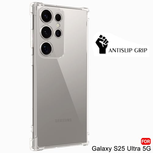 Image of TheGiftKart Transparent Crystal Clear Back Cover Case for Samsung Galaxy S25 Ultra 5G | Shockproof Soft TPU Case | Cushioned Edges for Ultimate Protection Back Cover Case (TPU, Transparent)