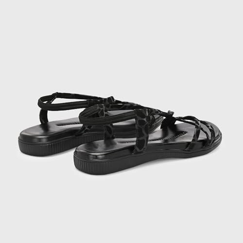 Image of Centrino Women's Sandals | Trendy Stylish Slip-On Open Toe Sandals for Ladies | Animal Print Cross Strap Comfortable Casual Flip-Flop Sandals | Lightweight and Durable Fashion Footwear(9328)