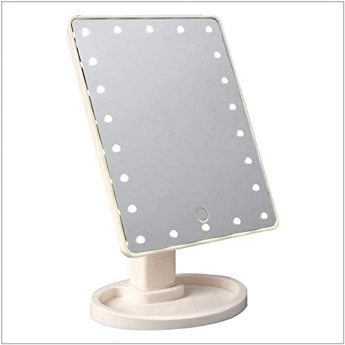 NOALED Espejos de Mano para Maquillaje con iluminación Grande, tocador de Maquillaje con 22 Luces LED, Pantalla de Prensa Regulable con rotación de 360°