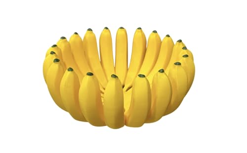 Image of Banana-Shaped Fruit Bowl, Yellow, Decorative Kitchen Basket, Novelty Design, Table Centrepiece