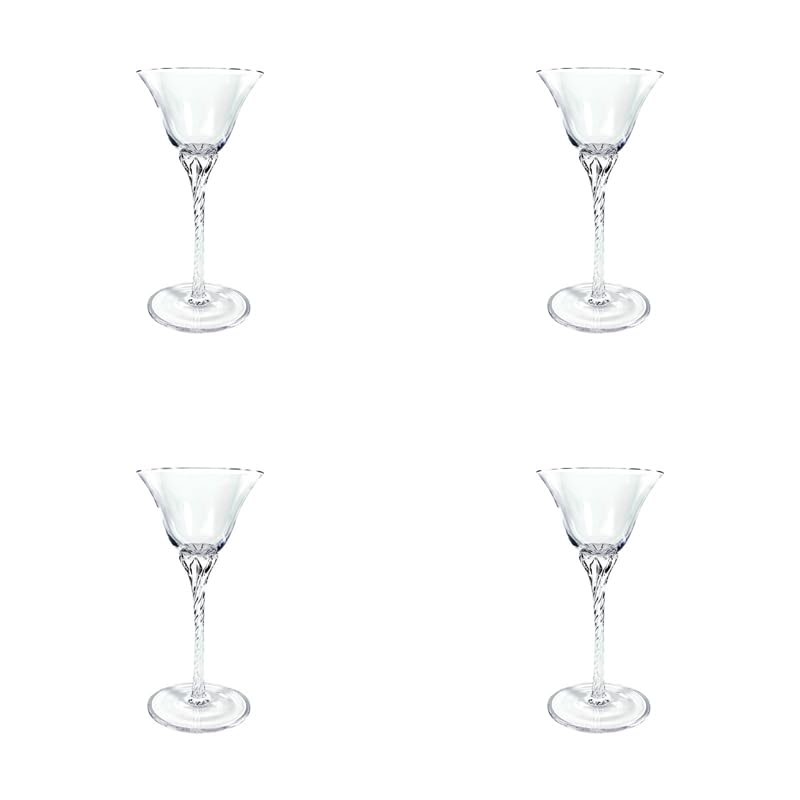 Glass Cocktail Glasses Set of 4 Martini Highball Glasses Elegant Design Dishwasher Safe 4 06fl oz