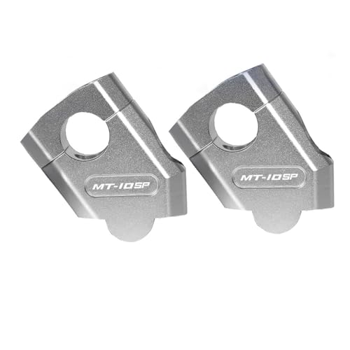 Abrazadera para elevador de manillar MT10 extensión ergonómica de 22mm color plata
