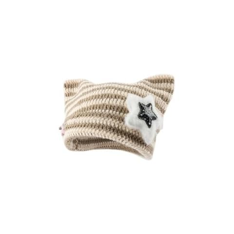 Pooyikoi Knitting Hat Men Women Quality Cap Warm Cap Harajuku Beanie Gothic Spider Pattern Wool Acrylic Y2k Knitted Hat… Brown Cover