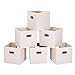 Produktbild MaidMAX Stoff-Aufbewahrungskörbe, Würfelkörbe, Behälter mit zwei Kunststoffgriffen für Zuhause, Schrank, Schlafzimmer, Schubladen, Organizer, faltbar, Beige, 30,5 x 30,5 x 30,5 cm, 6er-Set