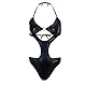GIVTULIP Body Dessous Damen Bodysuit Reizwäsche Lingerie Unterwäsche Babydoll mit Tiefer V-Ausschnitt Body Latex Sexy Einteiler Lack Leder Babydoll Oberteil Wetlook Neckholder Nachtwäsche Clubwear