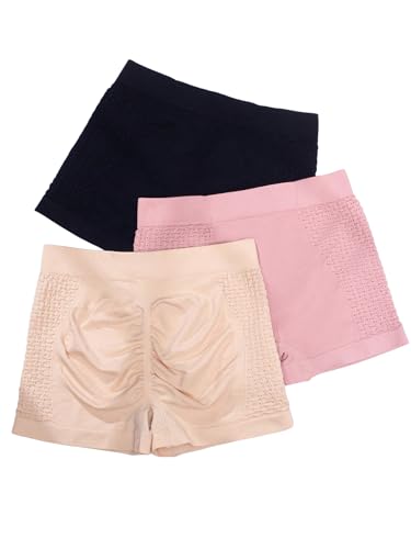 SHENHE Women's 3 Piece Boyshorts Panties Mid Rise Booty Butt Lifting Underwear Set