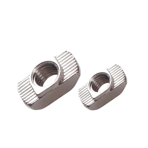 50pcs 20 Series M3/m4/m5 Nickel Plated T Nut Hammer Head Fasten Nut for Aluminum Extrusion Profile 2020 Series Slot Groove 6mm Linear Motion Guides(20PCS,M3)
