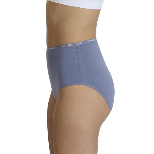 Image of Laura Ashley Women's Cotton Brief Underwear Set, High-Waisted Panties for Women, 5-Pack