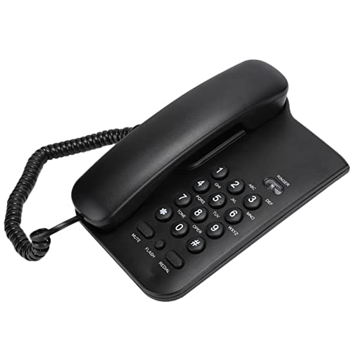 English Telephone, Desktop Landline, Landline Phone, Corded Wall Mountable Phones, for Hotel Home and Office (UK Telephone Line with Random Color)(black)