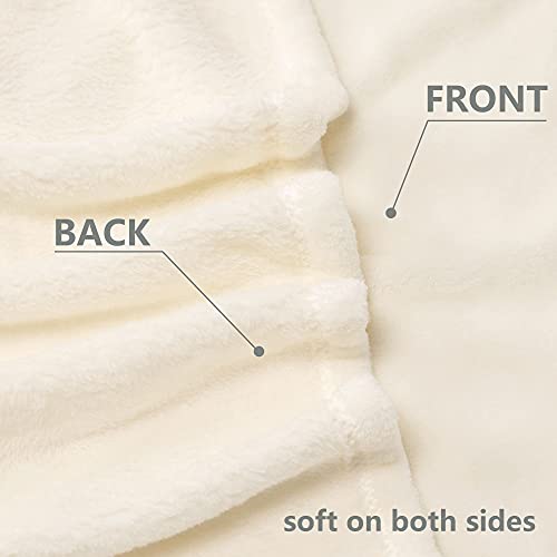 Image of NANPIPER Fleece Blankets, Super Soft Flannel King Size Blanket for Bed, Luxury Cozy Microfiber Plush Fuzzy Blanket,Ivory White