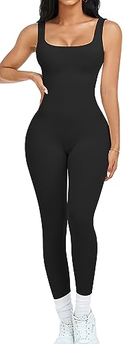 OLCHEE Womens Seamless Ribbed Workout Romper Unitard