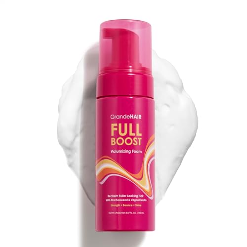 Grande Cosmetics GrandeHAIR Volumizing Foam - for Instant Volume, Body & Fuller-Looking Hair, Defines Curls, Non-Sticky Hair Mousse (5 oz)