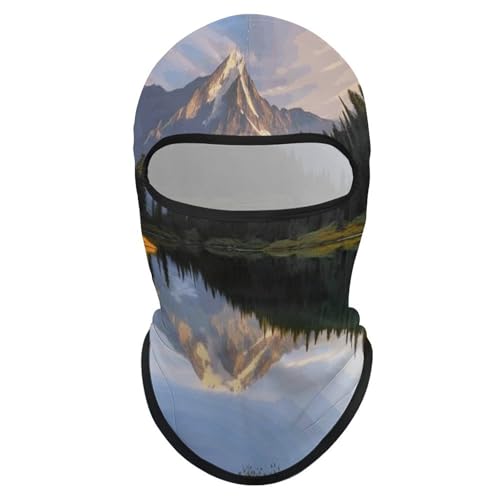 Pasamontaña para hombre y mujer con estampado de montañas y lagos, máscara facial transpirable con protección solar para senderismo, ciclismo, carrera y conducción miniatura 7