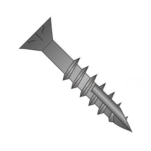 #8 x 2 1/2" Deep Thread Wood Screws/Combo/Flat Head/Type 17 Pt/Steel/Black Oxide/with Nibs/Square & Phillips Combo Drive/Type 17 Pt/with Nibs / 2/3 Thread (Carton: 3,000 pcs)
