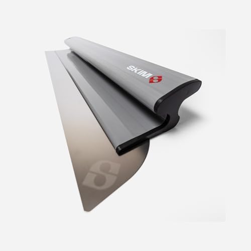 SKIM – Lame à enduire inox | Finition parfaite & glisse fluide | Outil pro pour enduits, lissage, rebouchage | Manche ergonomique (60 CM)
