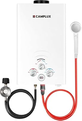 CAMPLUX Propane Water Heater, 2.11GPM Portable Water Heater for Camping, 55,000 BTU Portable Hot Water Heater Outdoor