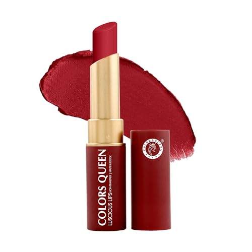 Image of Colors Queen Luscious Lips - Non Transfer Creamy Matte Lipstick | Highly Pigmented with Smooth Application | Long Lasting Lipstick Waterproof | Smudge Proof Lipstick for Women (10 - Red Rebel - 3.5g)