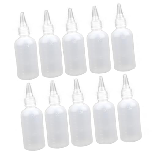 Healvian 10Piezas Botella de Viaje Recargable Transparente con Boquilla de Aguja para Jabón Detergente