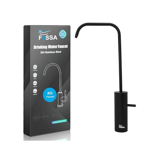 Image of Fossa RO Tap Stainless Steel Water Filter Faucet for Kitchen Sink | Lead-Free, Rust-Resistant, 360 Swivel Spout, Single Lever, Ceramic Cartridge - Black (Matte Finish)
