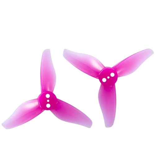 Hélice drone FPV 2 pouces 2x2.3 tripale rose pour moteur 1105 1106 1107 1108 axe 1mm PC