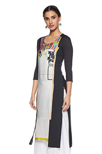 Image of W for Woman Women's Satin Straight Fit Straight Kurta