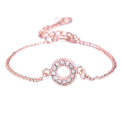 Estele Jewellery Bracelets for Women Rosegold Plated Latest Trendy Letter Charm Bracelets with White Austrian Crystals for Girls and Women (B0D1QY8QX1) Amazon Price History, Amazon Price Tracker
