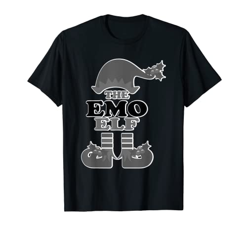 The EMO Elf Goth Christmas Elf Family Matching Navidad Camiseta