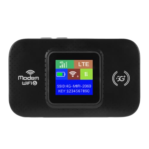Image of CHICIRIS 4G WiFi Hotspot, 300Mbps Dual SIM Card Slot Portable Travel Router with Color LED Display, 12H Battery Life for Smartphones Tablets Laptops (Black)