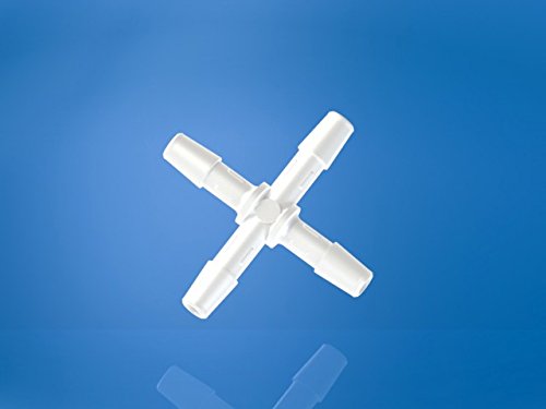 Eldon James X0-4WP White Polypropylene Cross Connector Fitting, 1/4