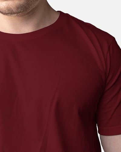Image of DRIP Men's Solid Cotton Round Neck Half Sleeve T-Shirt