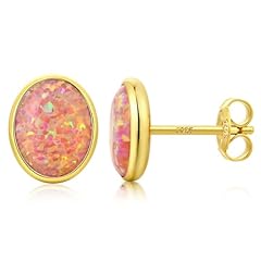A: Oval-Red-Gold-Tone