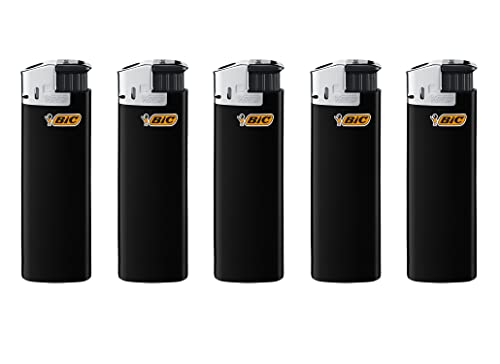 Bic J38 - Mecheros electrónicos (20 unidades), color negro y plateado